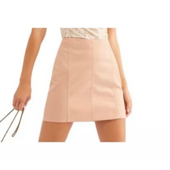 NEW FREE PEOPLE Modern Femme Vegan Leather Skirt - Picture 1 of 1